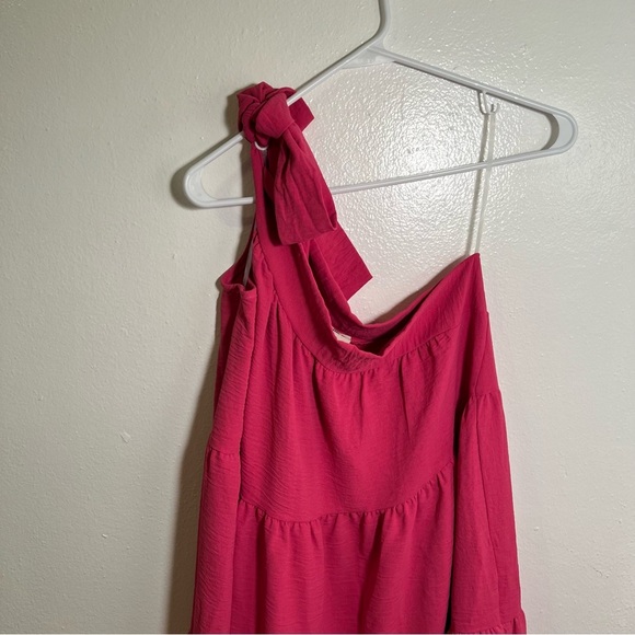 Ee:some One Shoulder Swing Dress Pink M - Picture 4 of 12